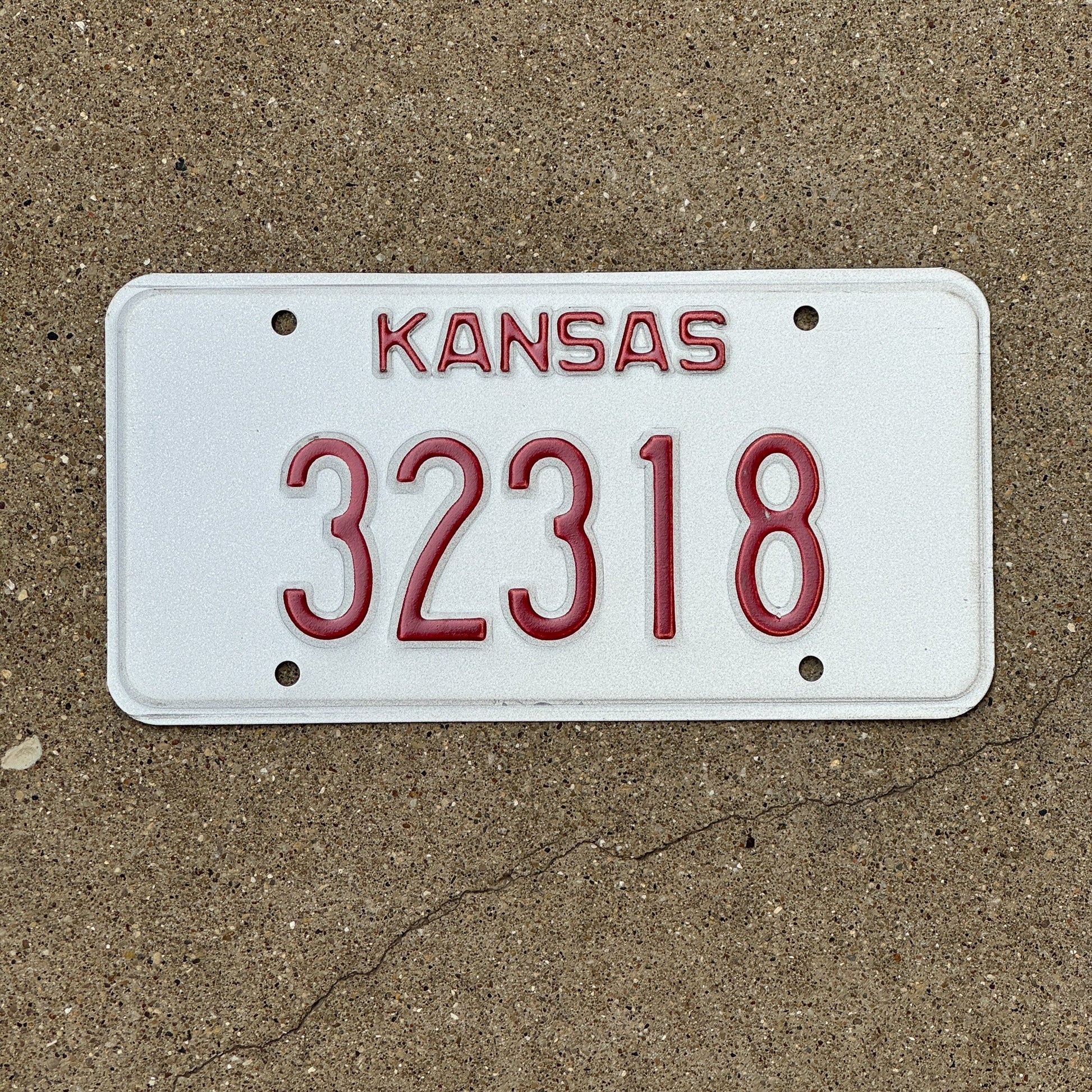 Photo of a 1980s 1990s Kansas Error / Prototype License Plate Auto Tag Garage Decor Vintage 32318