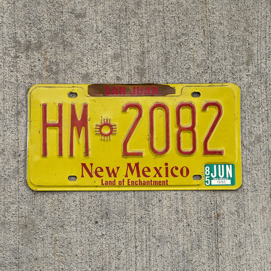 Photo of a 1981 1985 New Mexico Truck License Plate Auto Tag Garage Decor Vintage HM 2082 with original patina