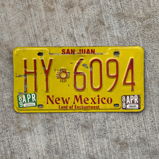 Photo of a 1981 1989 New Mexico Truck License Plate Auto Tag Garage Decor Vintage HY 6094 with original patina