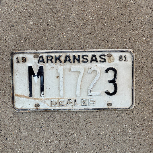 Photo of a 1981 Arkansas Dealer License Plate Auto Tag Garage Decor Vintage M 1723