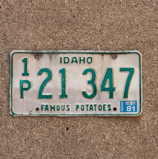 Photo of a 1981 Idaho License Plate Auto Tag Garage Decor Vintage 1P 21 347