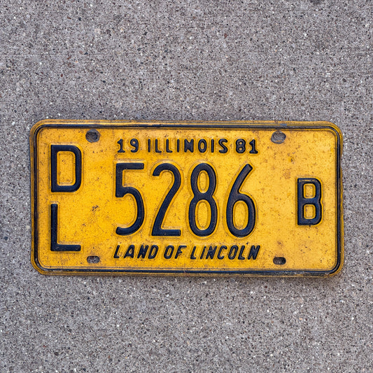 Photo of a 1981 Illinois Dealer License Plate Auto Tag 2 Vintage Garage 5286 B with original patina