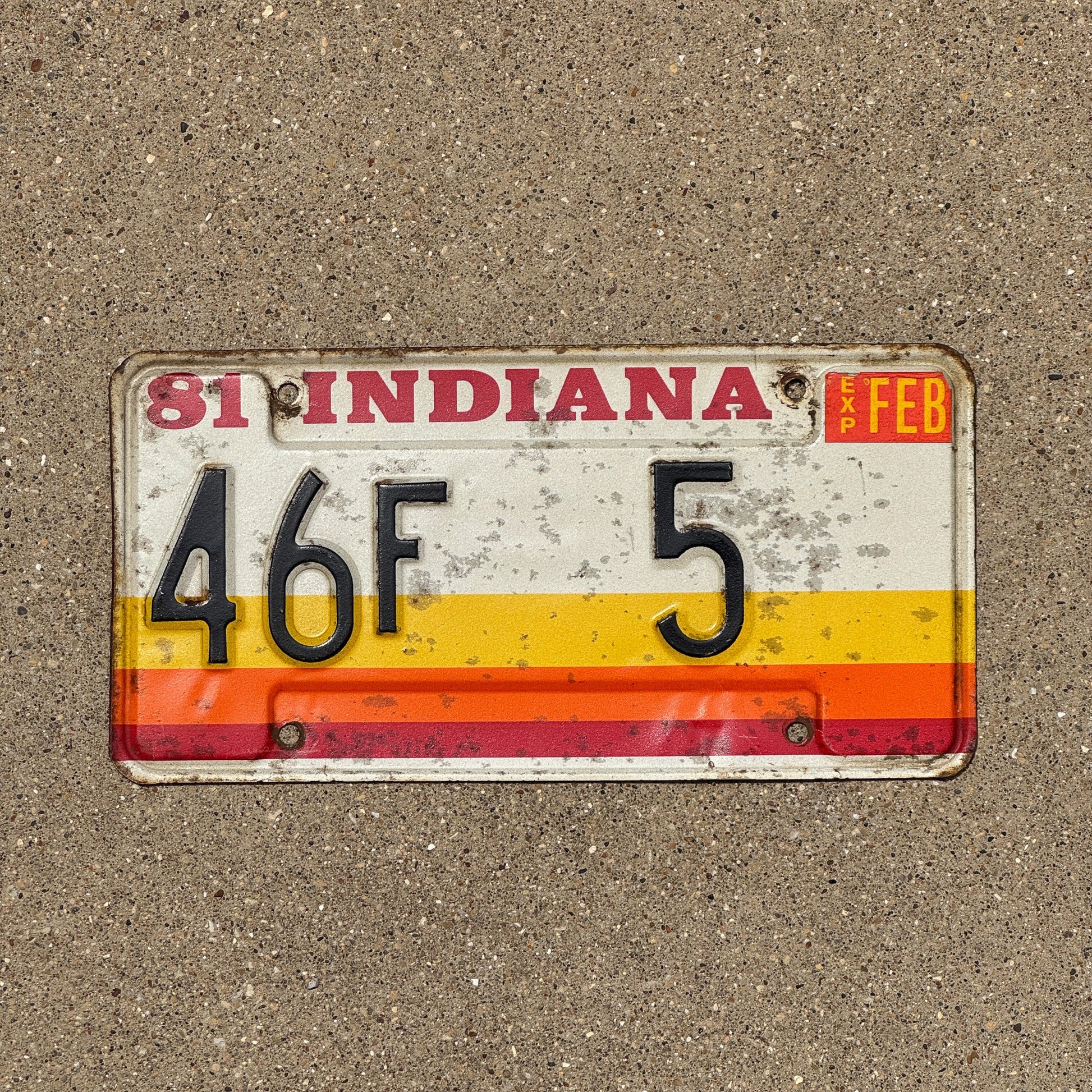 Photo of a 1981 Indiana License Plate Auto Tag Garage Decor Vintage La Porte County 46 F 5