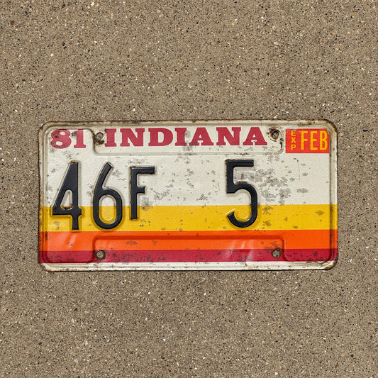 Photo of a 1981 Indiana License Plate Auto Tag Garage Decor Vintage La Porte County 46 F 5
