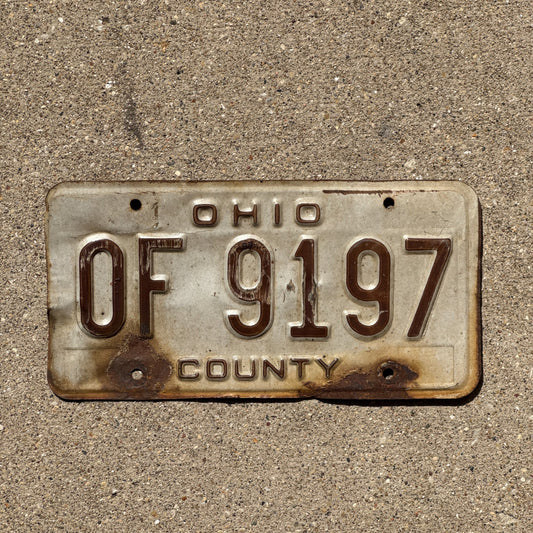 Photo of a 1981 Ohio County License Plate Auto Tag Garage Decor Vintage County Car Vehicle 0F 9197