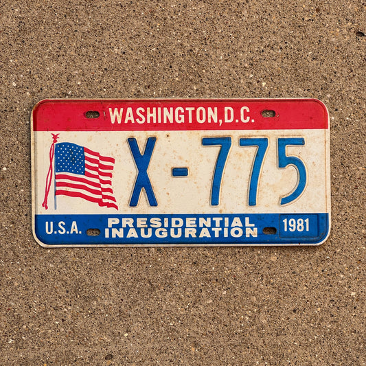 Photo of a 1981 Washington DC License Plate Auto Tag Garage Decor Vintage Reagan Inaugural Inauguration X 775