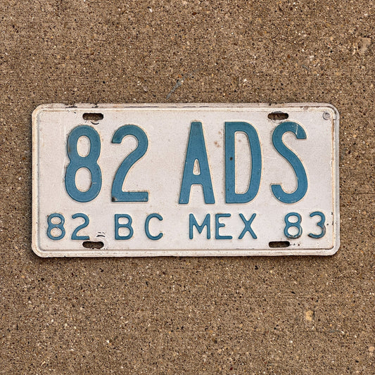 Photo of a 1982 Baja California Mexico License Plate Auto Tag Garage Decor Vintage 82 ADS
