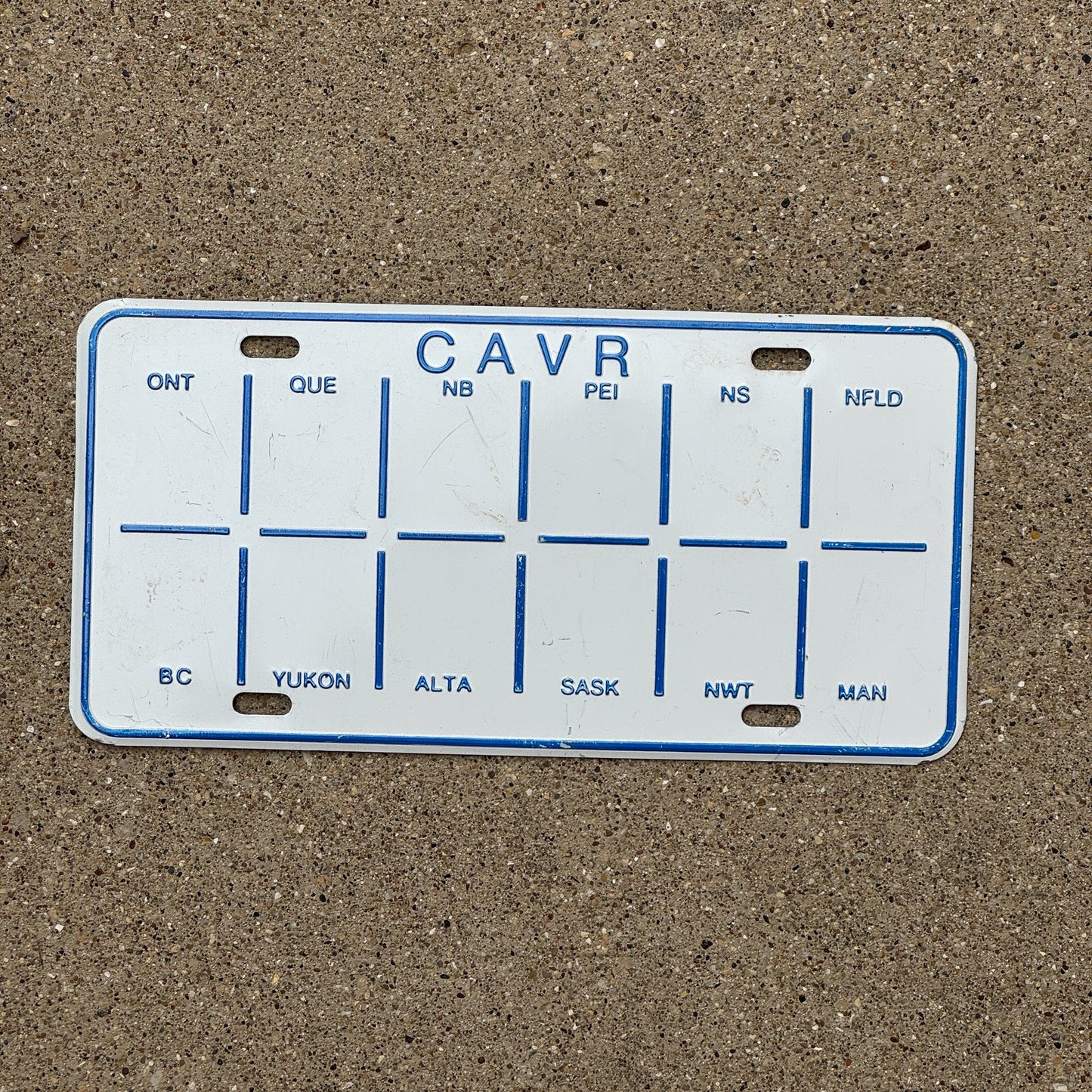 Photo of a 1982 Canada Prorated License Plate Auto Tag 2 Garage Decor Reciprocity Bingo Sticker CAVR