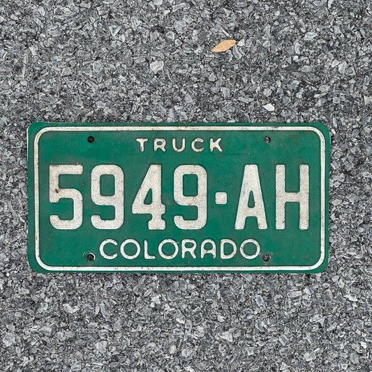 Photo of a 1982 Colorado Truck License Plate Auto Tag Garage Decor Vintage 5949 AH