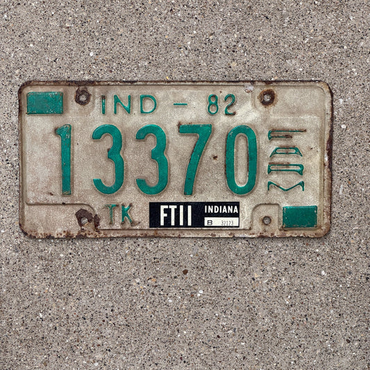 Photo of a 1982 Indiana FARM License Plate Auto Tag Garage Decor Vintage 13370