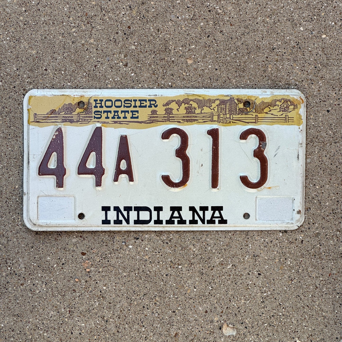 Photo of a 1982 Indiana License Plate Auto Tag Garage Decor Vintage 44 A 313