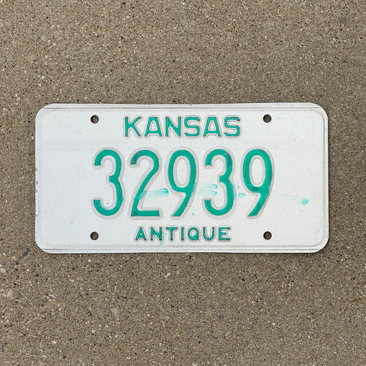 Photo of a 1982 Kansas Antique Vehicle Error License Plate Auto Tag Garage Decor Vintage Misprint 32939
