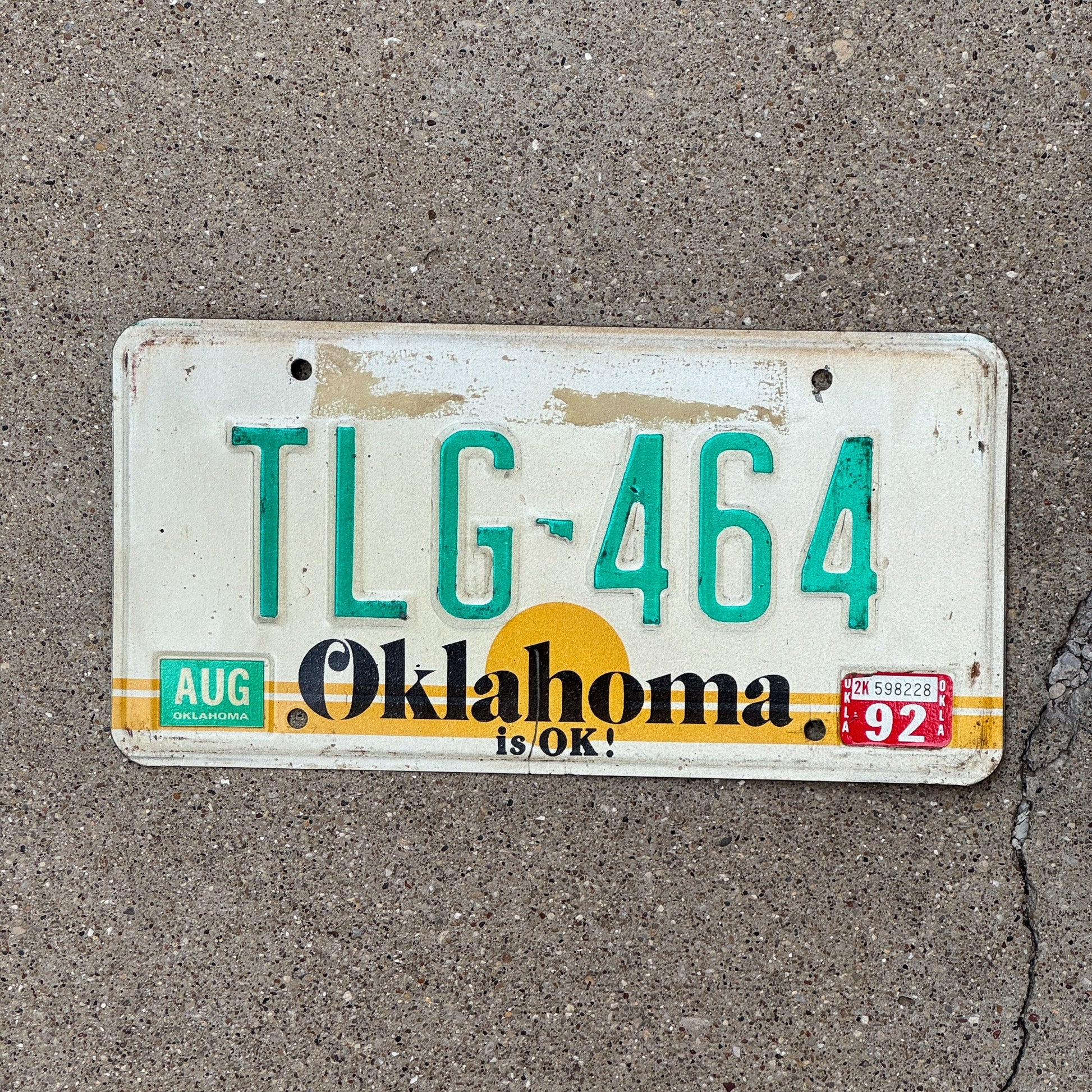 Photo of a 1982 Oklahoma License Plate Auto Tag Garage Decor Vintage TLG 464