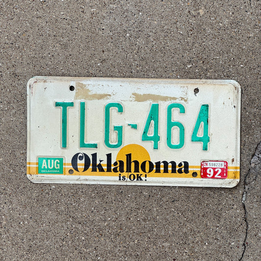 Photo of a 1982 Oklahoma License Plate Auto Tag Garage Decor Vintage TLG 464