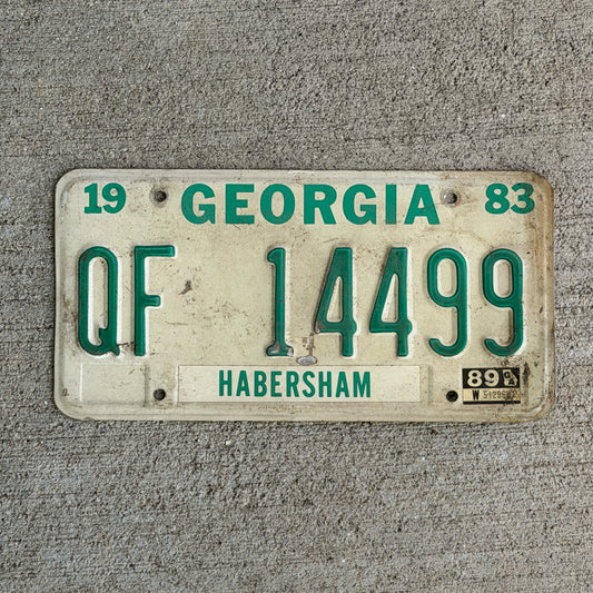 Photo of a 1983 1989 Georgia Truck License Plate Auto Tag Garage Decor Vintage QF 14499 with original patina