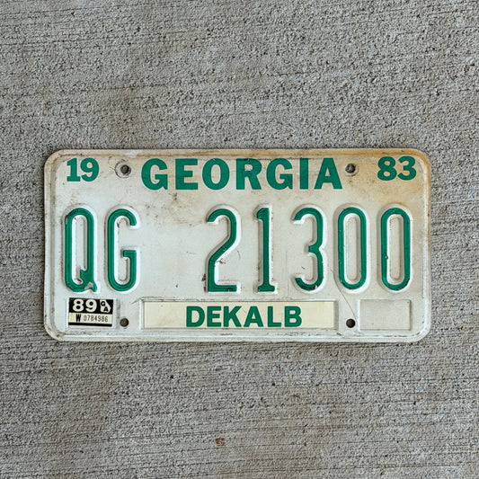 Photo of a 1983 1989 Georgia Truck License Plate Auto Tag Garage Decor Vintage QG 21300 with original patina