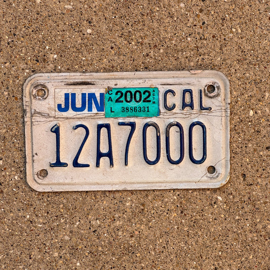 Photo of a 1983 2002 California Motorcycle License Plate Auto Tag Garage Decor Vintage 12 A 7000