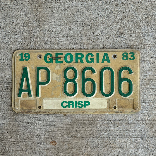 Photo of a 1983 Georgia Trailer License Plate Auto Tag Garage Decor Vintage AP 8606 with original patina