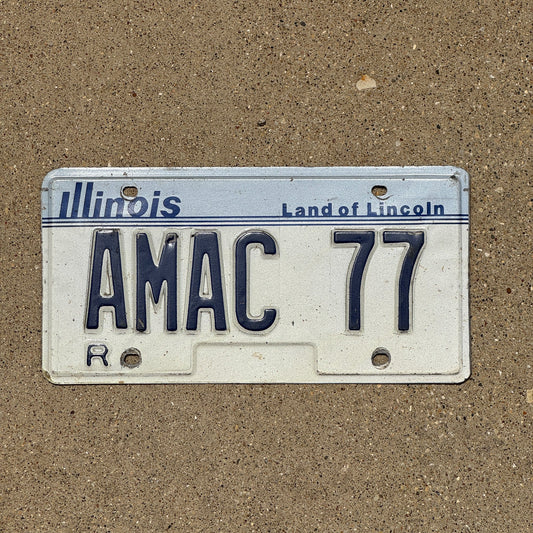 Photo of a 1983 Illinois License Plate Auto Tag 2 Garage Decor Replacement R AMAC 77