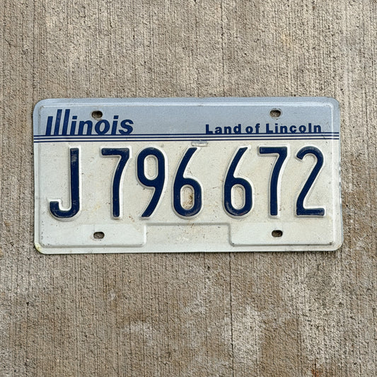 Photo of a 1983 Illinois License Plate Auto Tag Garage Decor Vintage J 796 672 with original patina