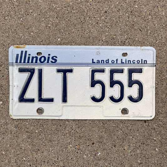 Photo of a 1983 Illinois License Plate Auto Tag Garage Decor Vintage Repeat Repeating ZLT 555