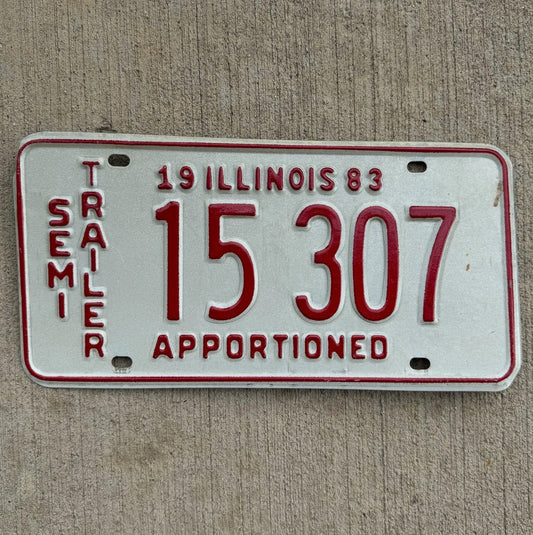 Photo of a 1983 Illinois Semi Trailer License Plate Auto Tag Garage Decor Apportioned 15307