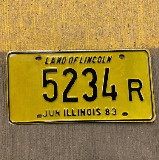 Photo of a 1983 Illinois Truck License Plate Auto Tag Garage Decor Vintage 5234 R with original patina