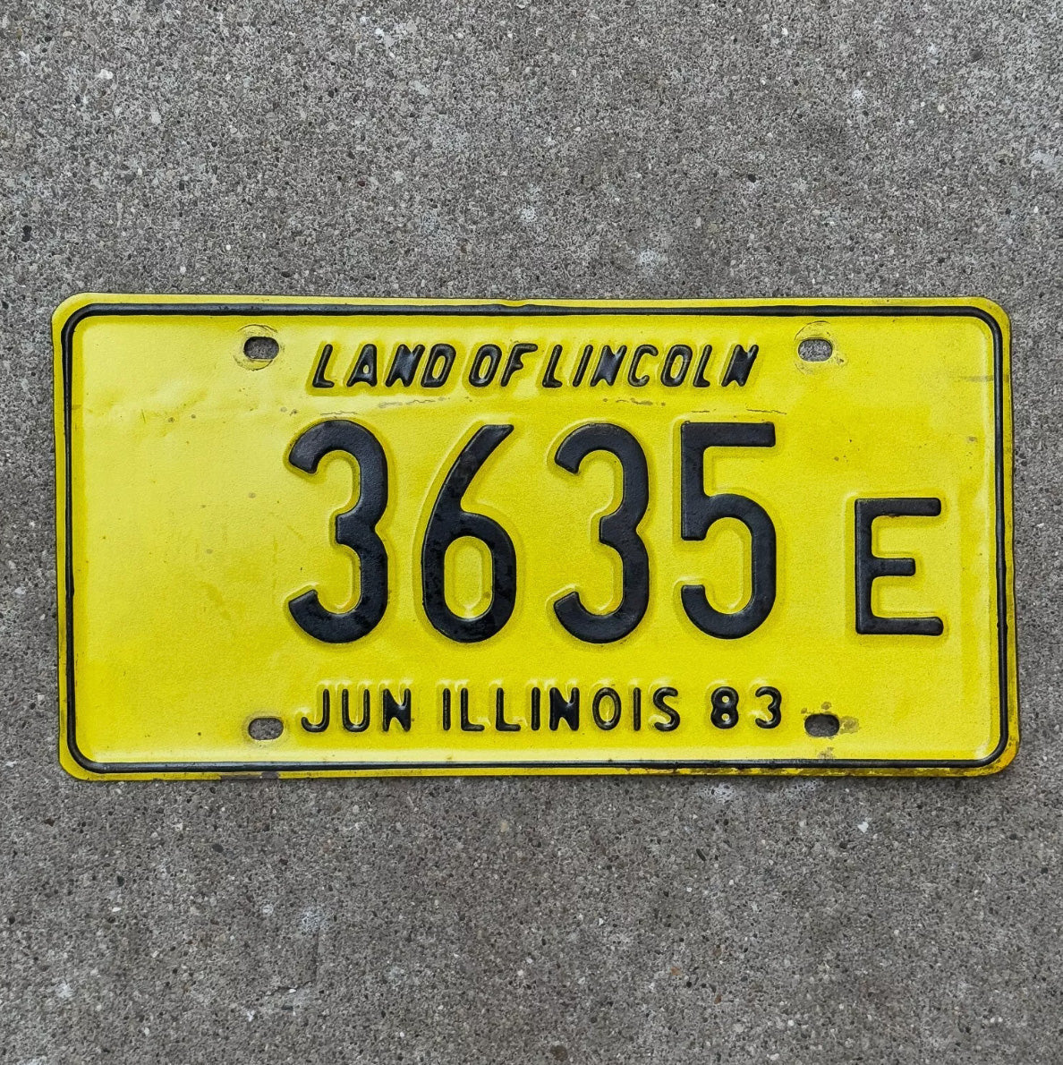 Photo of a 1983 Illinois TRUCK License Plate Auto Tag Garage Decor Vintage License Plate Auto Tag Garage Decor 3 Digit Low Number 3635 E