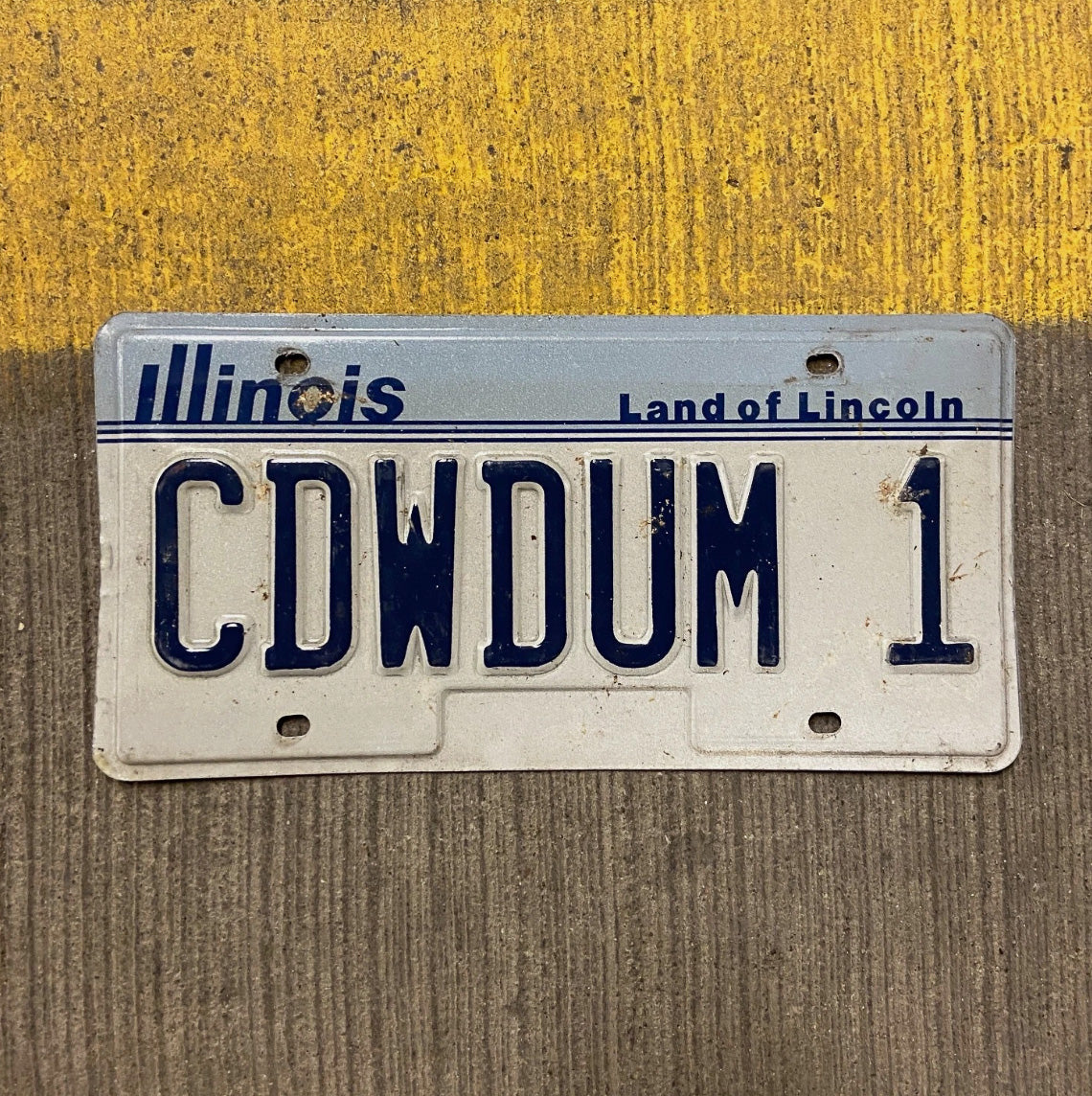 Photo of a 1983 Illinois Vanity License Plate Auto Tag 1 Garage Decor CDWDUM 1