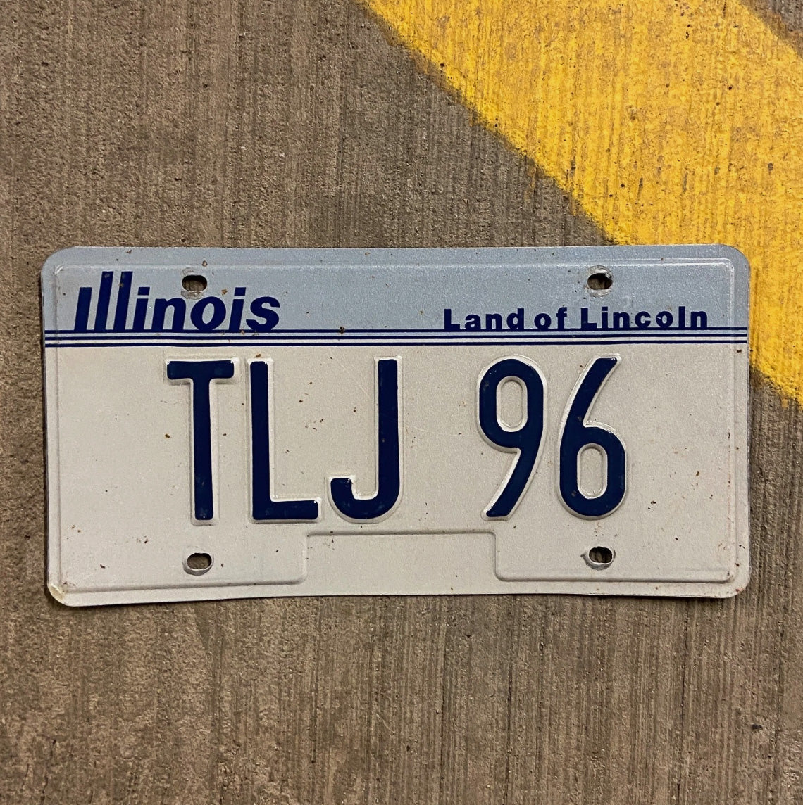 Photo of a 1983 Illinois Vanity License Plate Auto Tag 1 Garage Decor Initials Name TLJ 96