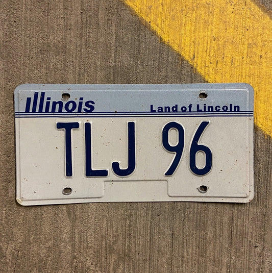 Photo of a 1983 Illinois Vanity License Plate Auto Tag 1 Garage Decor Initials Name TLJ 96
