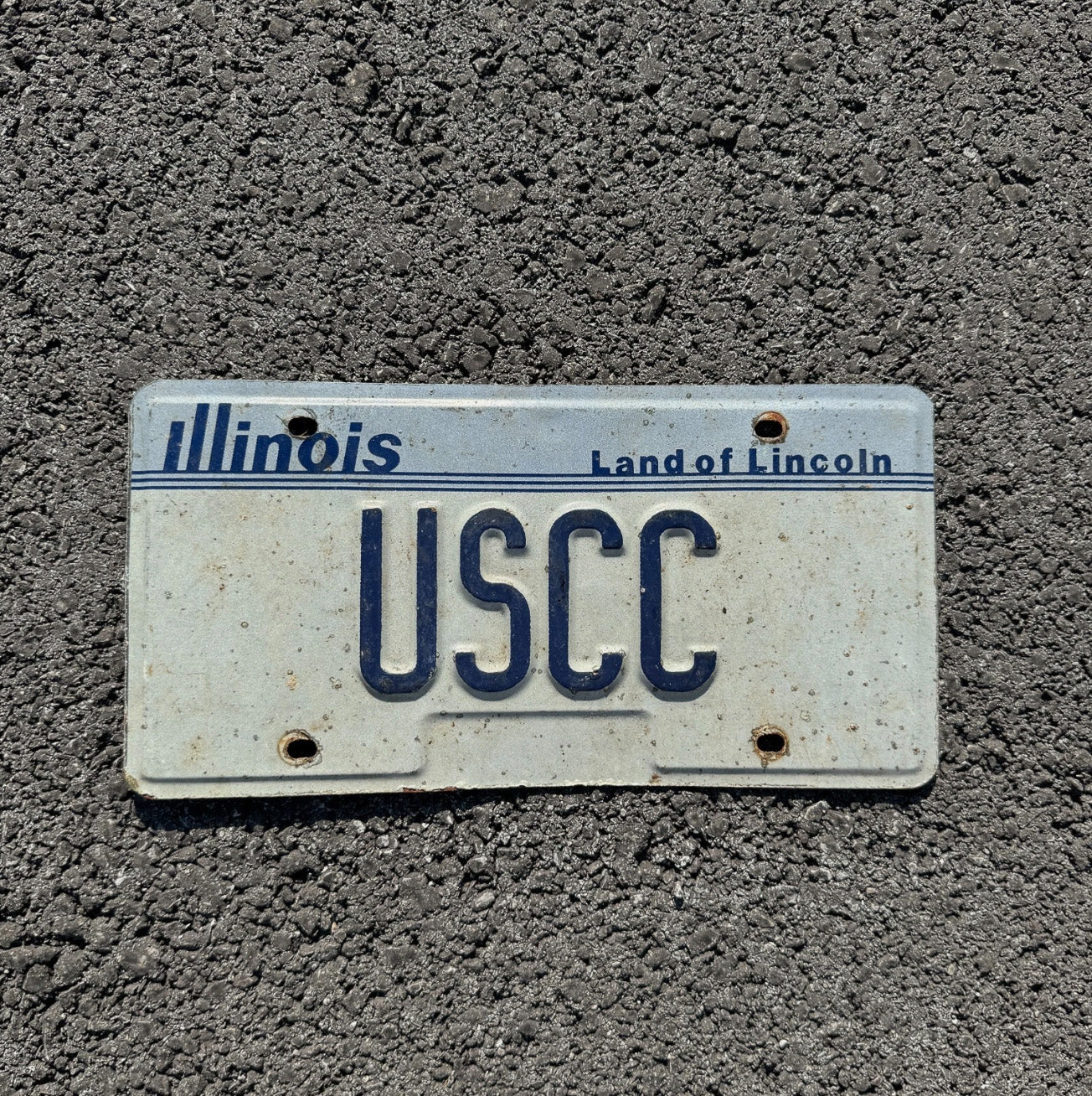 Photo of a 1983 Illinois Vanity License Plate Auto Tag Garage Decor Vintage US Cellular USCC