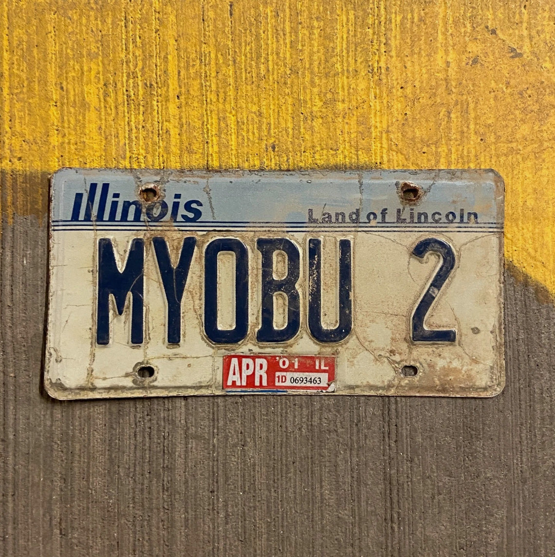 Photo of a 1983 Illinois Vanity License Plate Auto Tag Garage Japan Japanese Fox MYOBU 2