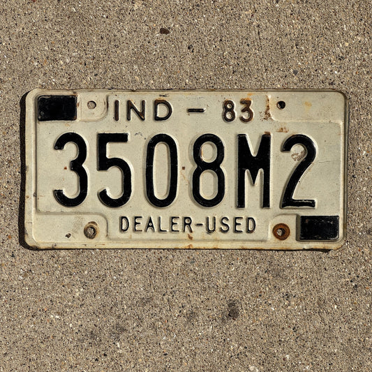 Photo of a 1983 Indiana License Plate Auto Tag Garage Decor Vintage 3508 M 2