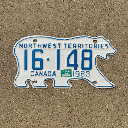 Photo of a 1983 Northwest Territories License Plate Auto Tag Garage Decor Vintage Polar Bear 16 148
