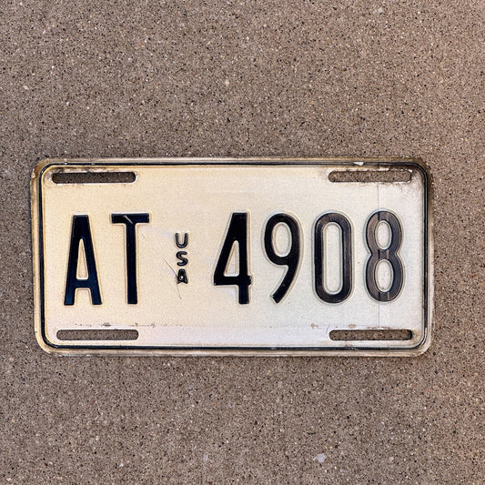 Photo of a 1983 U.S. Forces Germany License Plate Auto Tag 1 Garage Decor AT 4908 with original patina