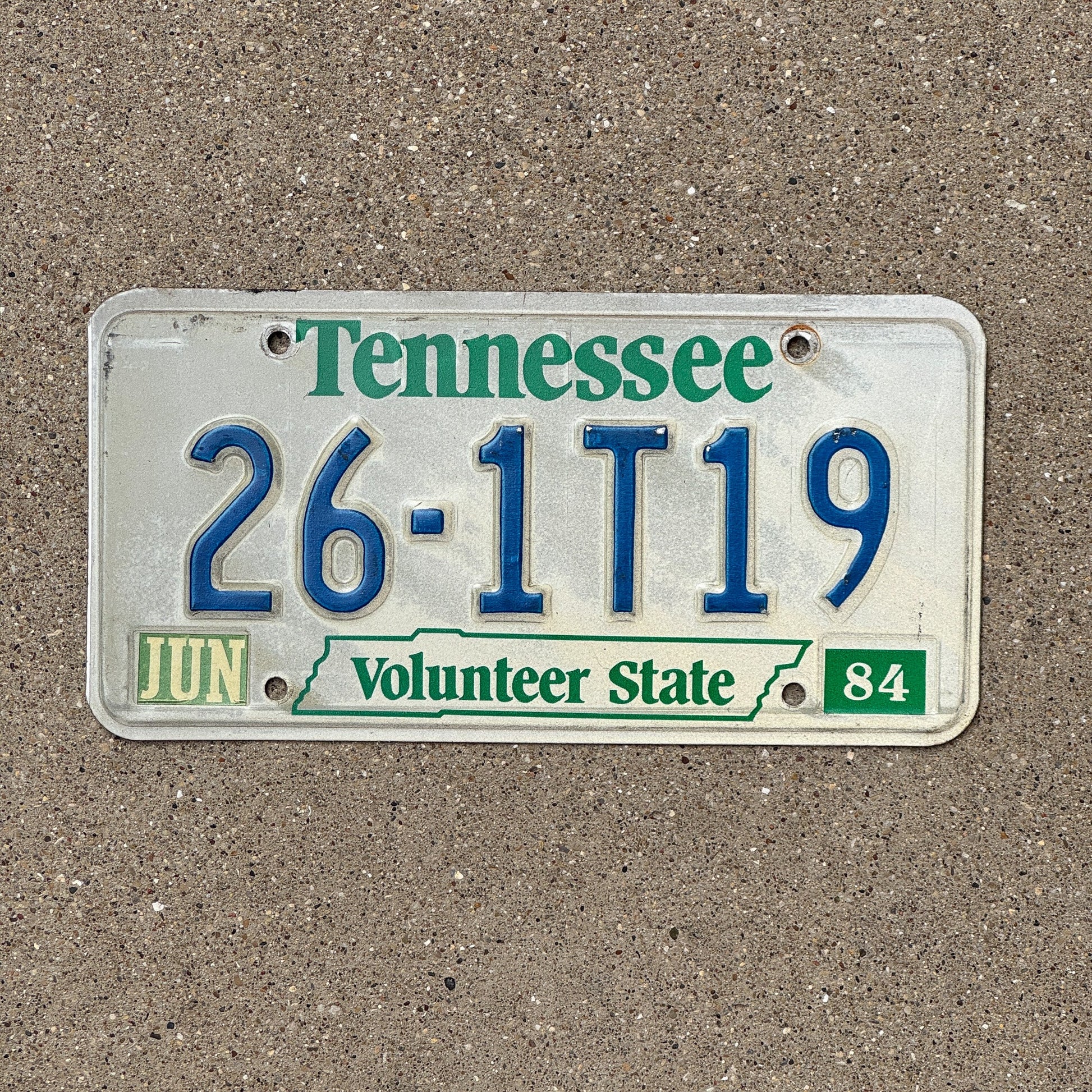 Photo of a 1984 1987 Tennessee License Plate Auto Tag Garage Decor Vintage 26 1T19