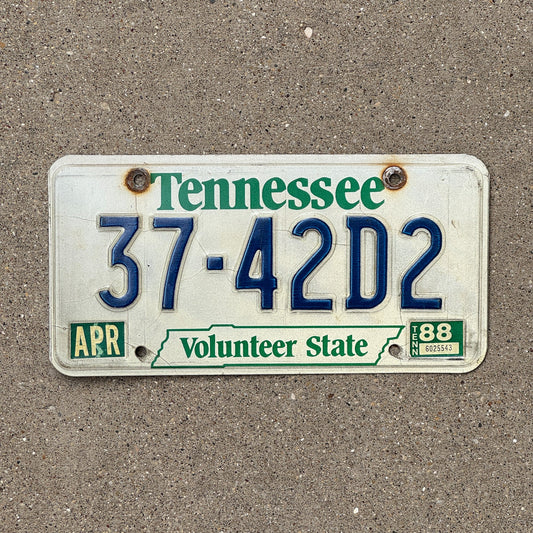 Photo of a 1984 1987 Tennessee License Plate Auto Tag Garage Decor Vintage 37 42D2