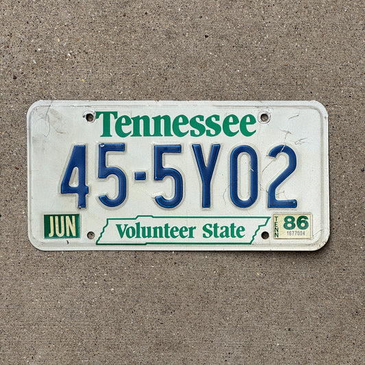 Photo of a 1984 1987 Tennessee License Plate Auto Tag Garage Decor Vintage 45 5Y02