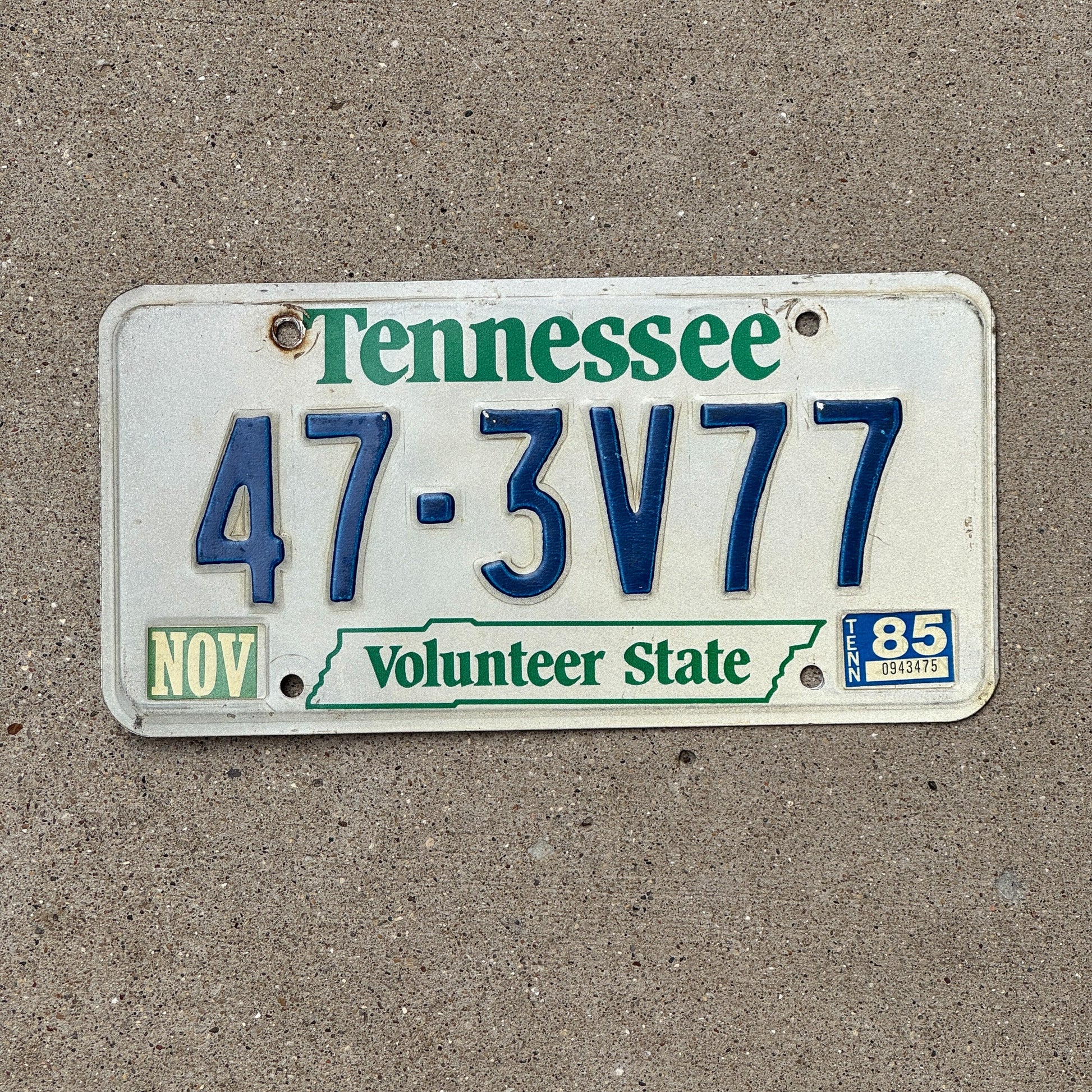 Photo of a 1984 1987 Tennessee License Plate Auto Tag Garage Decor Vintage 47 3V77