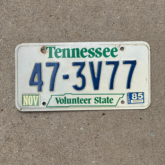 Photo of a 1984 1987 Tennessee License Plate Auto Tag Garage Decor Vintage 47 3V77