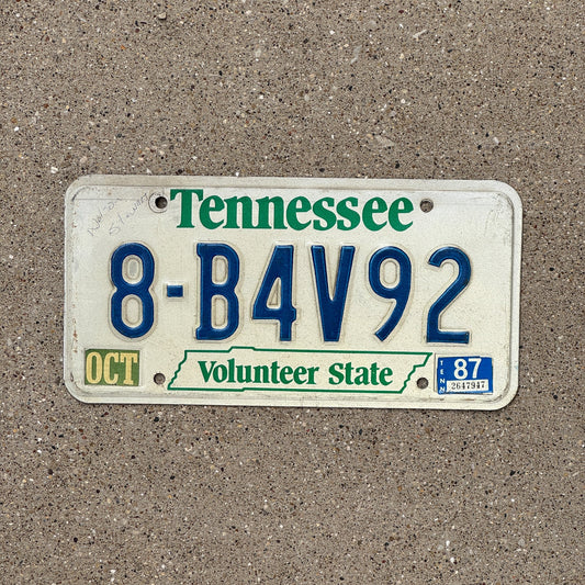 Photo of a 1984 1987 Tennessee License Plate Auto Tag Garage Decor Vintage 8 B4V92