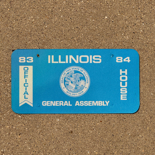 Photo of a 1984 Illinois House Member License Plate Auto Tag Garage Decor Vintage General Assembly
