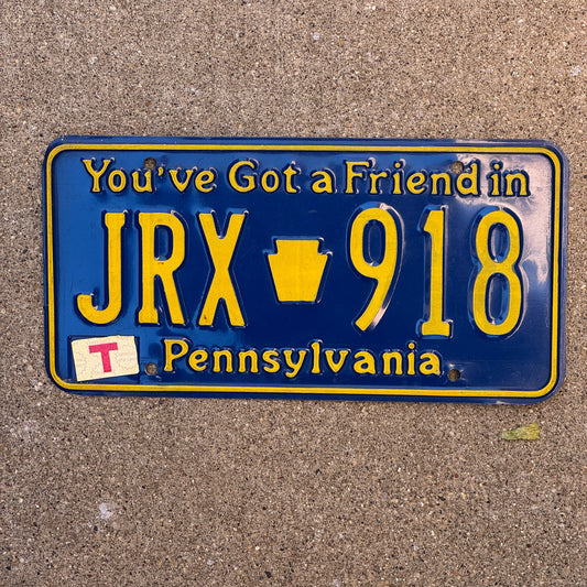 Photo of a 1984 Pennsylvania License Plate Auto Tag Garage Decor Vintage JRX 918 with original patina