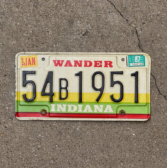 Photo of a 1985 1987 Indiana License Plate Auto Tag Garage Decor 54 B 1951