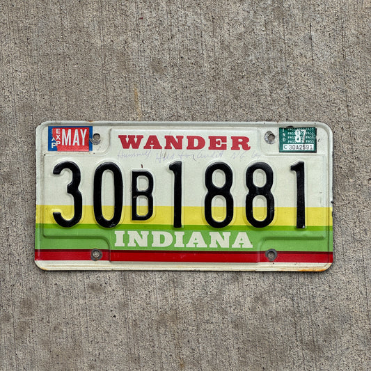 Photo of a 1985 1987 Indiana License Plate Auto Tag Garage Decor Vintage 30 B 1881 with original patina
