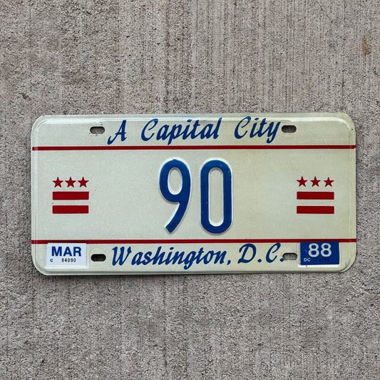 Photo of a 1985 1988 Washington DC License Plate Auto Tag Garage Decor Vintage 90