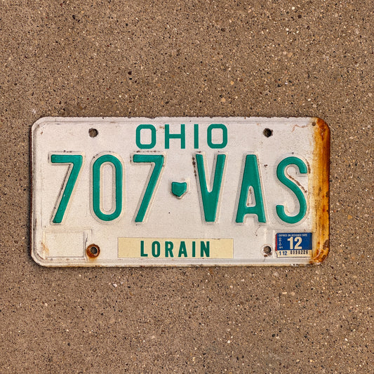 Photo of a 1985 1991 Ohio License Plate Auto Tag 1 Vintage Garage 707 VAS with original patina
