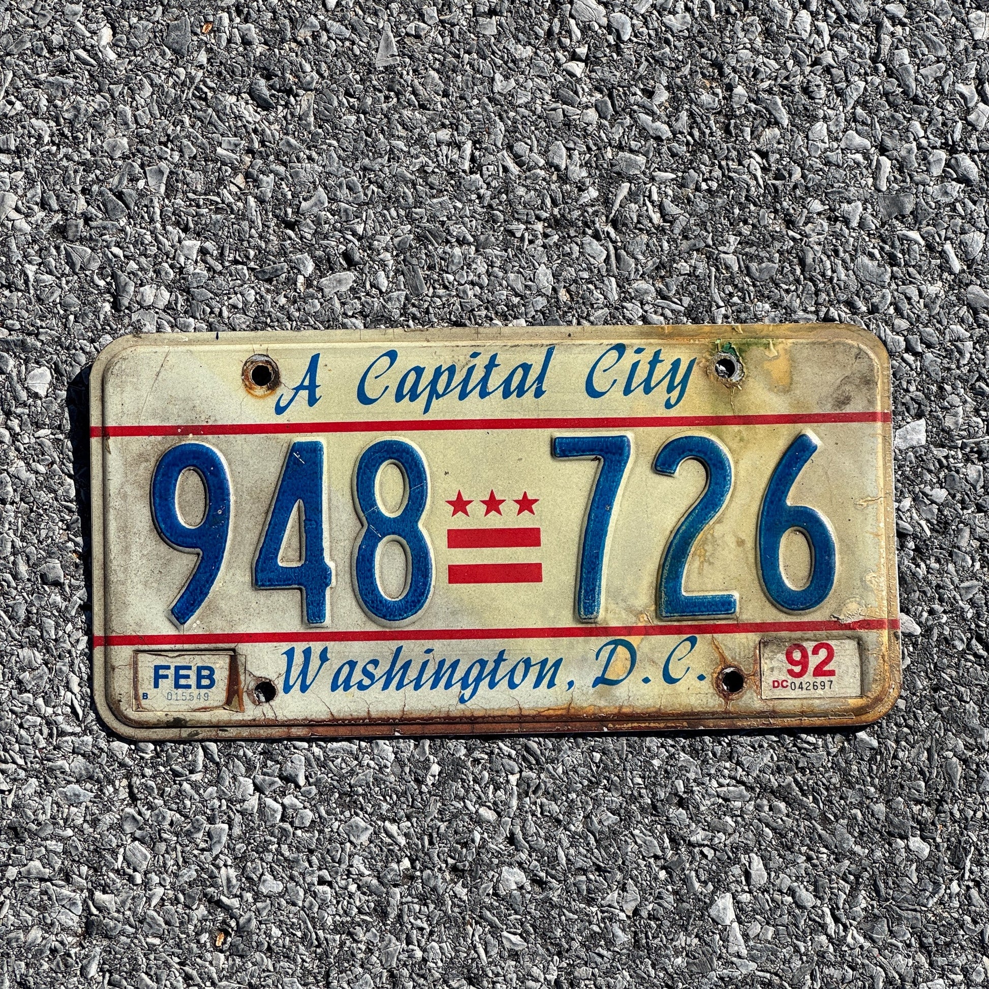 Photo of a 1985 1992 Washington D.C. License Plate Auto Tag Garage Decor Vintage Capital City 948726