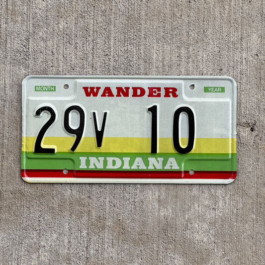 Photo of a 1985 Indiana License Plate Auto Tag Garage Decor Vintage Hamilton County Low Number 29 V 10 with original patina